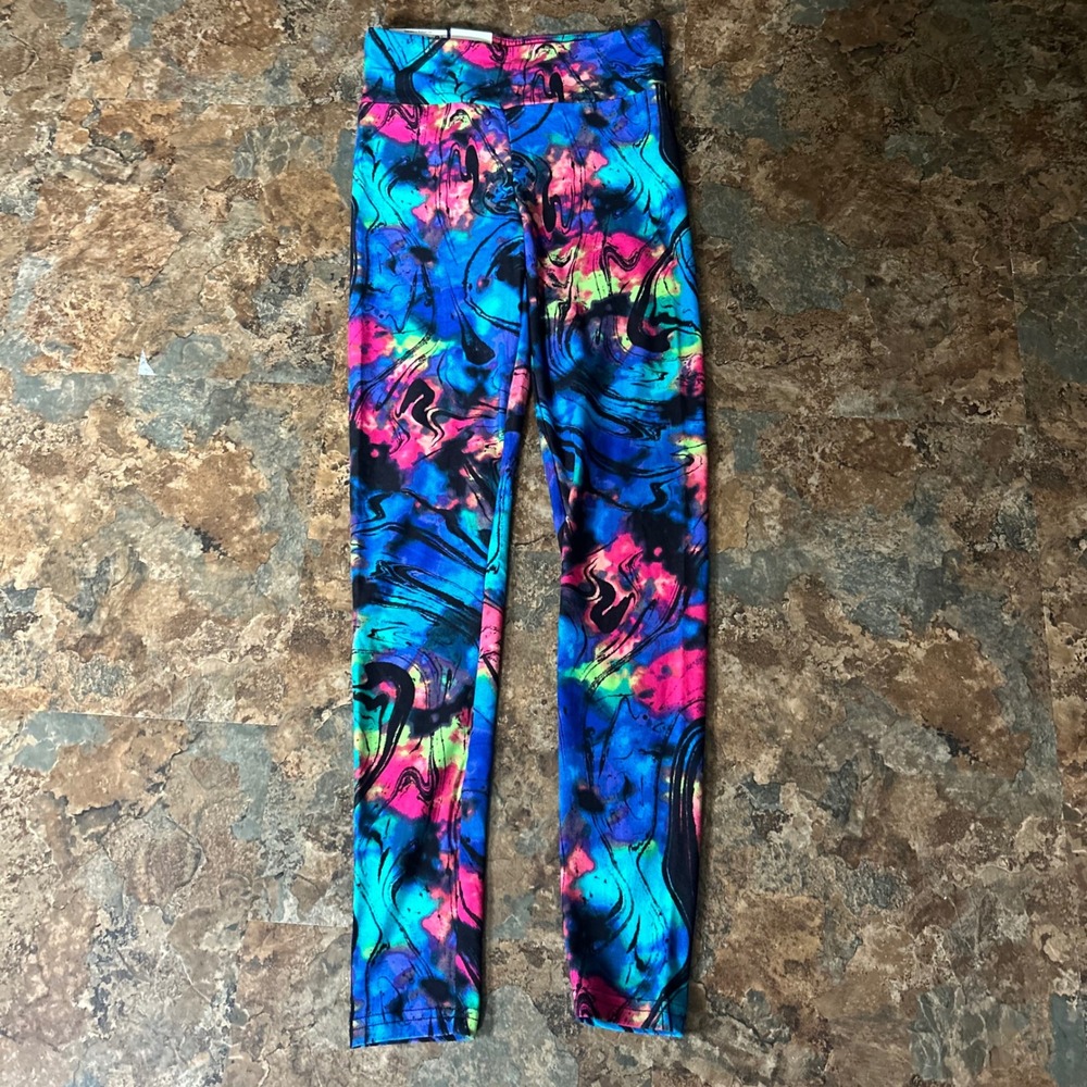 No Boundaries High Rise Leggings Womens Size XXS/XS Multicolored Ankle Length